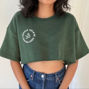 Bo and Tee New Start Oversized Crop Tee (Size S)